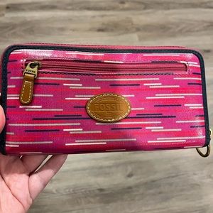 Fossil Pink and Multicolour Wallet